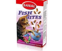Sanal Fish bites 75g - křupavé rybičky drůbeží a losos