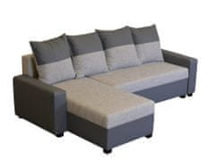Nejlevnější nábytek Rohová sedačka ASTANA, světle šedá látka/tmavě šedá ekokůže