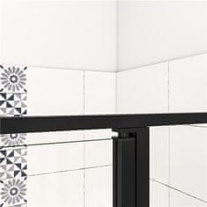 H K Čtvercový sprchový kout BLACK SAFIR R101, 100x100 cm, se dvěma jednokřídlými dveřmi s pevnou stěnou, rohový vstup včetně sprchové vaničky z litého mramoru