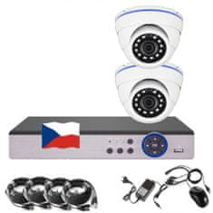 Eonboom 4CH 5MPx AHD kamerový set 2D CCTV s DVR s LAN a 2x venkovní dome kamera