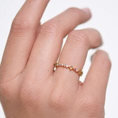PDPAOLA Něžný pozlacený prsten ze stříbra s třpytivými zirkony PAPILLON Gold AN01-191 (Obvod 56 mm)