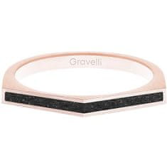 Gravelli Ocelový prsten s betonem Two Side bronzová/antracitová GJRWRGA122 (Obvod 50 mm)