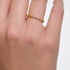 PDPAOLA Něžný pozlacený prsten ze stříbra s třpytivými zirkony PAPILLON Gold AN01-191 (Obvod 56 mm)