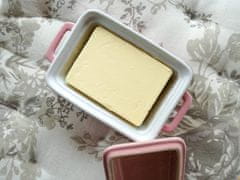 Isabelle Rose Keramická máslenka nebo zapékací miska s pokličkou a puntíky růžová