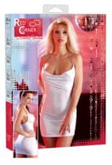 Red Corner erotické bíle mini šaty Minikleid Kette - L