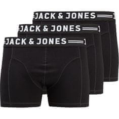 Jack&Jones Plus 3 PACK - pánské boxerky JACSENSE 12147591 Black (Velikost 3XL)