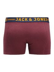 Jack&Jones Plus 3 PACK - pánské boxerky JACLICHFIELD 12147592 Burgundy (Velikost 4XL)