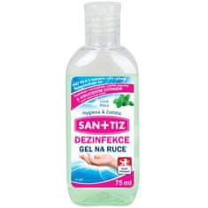 SANITIZ Dezinfekční gel na ruce / dezinfekce 75ml - parfém máta / obsahuje Aloe Vera