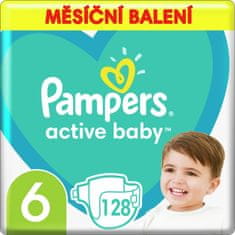 Pampers Active Baby Plenky Velikost 6 128 ks, 13kg-18kg