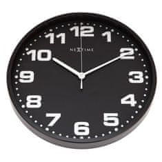 NEXTIME Designové nástěnné hodiny 3053zw Nextime Dash black 35cm