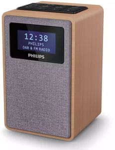 moderní bezdrátový radiopřijímač philips tar5005 dab fm rádio budík 2 časy buzení čistý zvuk 1 w výkon celkem napájení z elektrické sítě lcd displej