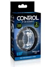 CONTROL by Richard's Dvojitý erekční kroužek a natahovač koulí Control by Sir Richard's Pro Performance C-Ring Black