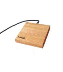 Bezdrátová nabíječka MIN PAD SQUARE - Dubové dřevo a černý kabel