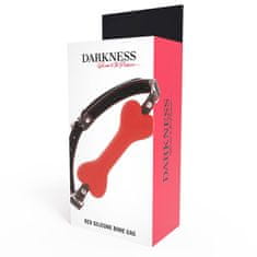 Darkness Darkness Bone Gag Silicone Red, červený roubík ve tvaru psí kosti 14,8 x 2,5 cm