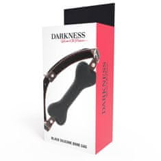 Darkness Darkness Bone Gag Silicone Black, černý roubík ve tvaru psí kosti 14,8 x 2,5 cm