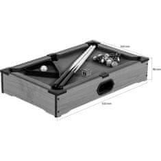 shumee Mini kulečník pool s příslušenstvím 51 x 31 x 10 cm - černý
