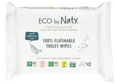 ECO by Naty ECO vlhčené splachovatelné ubrousky s funkcí toaletního papíru bez vůně (3x 42 ks)