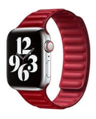 Coteetci Double Suction kožený pásek pro Apple Watch 38 / 40 mm WH5292-RD, červená