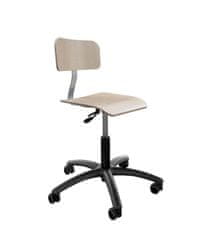 Ergolinia Průmyslová otočná židle - dřevěná, kolečka Eco4