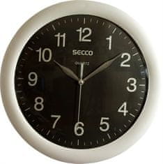 Secco Nástěnné hodiny "Sweep Second", stříbrná/černá, 30cm