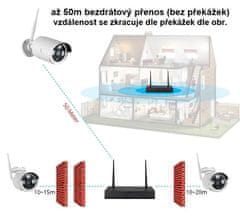 KAMERAK.cz Bezdrátový 4 kamerový set WiFi IP PRO WIP4-154B 13"LCD, 3MPx, CZ menu