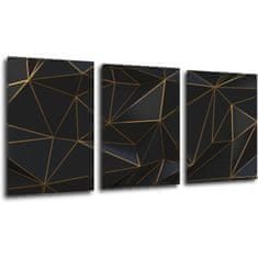Impresi Obraz Abstraktní zlaté trojúhelníky - 150 x 70 cm (3 dílný)