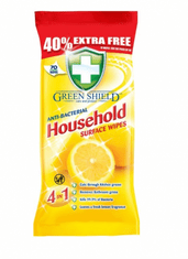 CZ Vlhčené antibakteriální ubrousky Greenshield - citron 70 ks