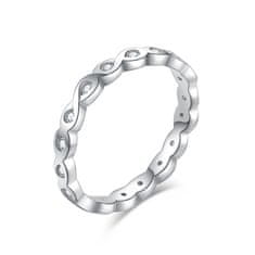 MOISS Elegantní stříbrný prsten s čirými zirkony R00019 (Obvod 45 mm)