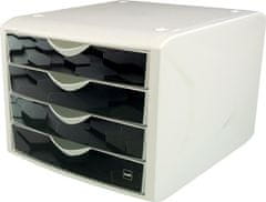 Helit Zásuvkový box "Chameleon", 4 zásuvky, černá, plast H6129695