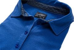 James & Nicholson Pánské polo tričko dlouhý rukáv s kontrastem & předepraný vzhled, Velikost 3XL, Barva Antracitová světlá