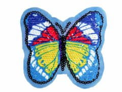 Kraftika 1ks 3 modrá sytá aplikace motýl s oboustrannými flitry