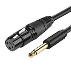 Ugreen AV131 kabel XLR - 6.35 mm jack F/M 5m, černý