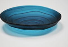 AXUM Bohemia LAGO skleněná dekorativní mísa d400 mm z masivního matného modrého skla