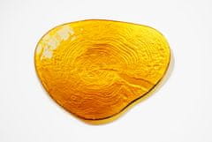 AXUM Bohemia DREVO dekorativní mísa z masivního skla 460 x 380 mm zlatá