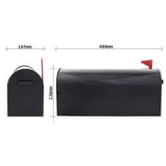 Rottner US Mailbox poštovní schránka černá | | 16.5 x 22 x 48 cm