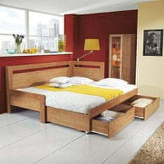 Bezvapostele Rozkládací postel s úložným prostorem TANDEM KLASIK pravá, 90x200, dub bardolino