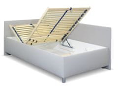 Bezvapostele Čalouněná postel Ryana levá, sv.šedá, 120x200 + rošt a matrace ZDARMA