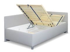 Bezvapostele Čalouněná postel Ryana pravá, sv.šedá, 120x200 + rošt a matrace ZDARMA