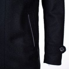 Zapana Pánský vlněný kabát s příměsí kašmíru Octave černý M