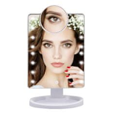 iQtech iMirror kosmetické Make-Up zrcátko s LED Dot osvětlením, bílé