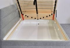 Bezvapostele Čalouněná postel NIOBE pravá, šedá, 120x200 + rošt a matrace ZDARMA