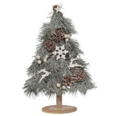 Guirma Vánoční dekorace dřevěný stromeček zdobený 55cm