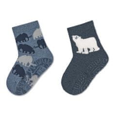 Sterntaler ponožky ABS protiskluzové chodidlo AIR, 2 páry tmavě modré, lední medvěd 8132120, 18