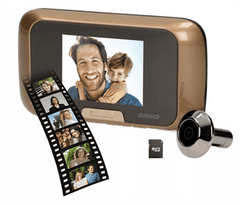 Orno Digitální dveřní kukátko s kamerou ORNO OR-WIZ-1101, 3,2" LCD, zlaté