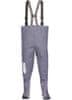 Dětské brodící kalhoty šedé SPIDER - nastavitelný pás, odolný postroj, spona FixLock Nexus, ochranný oblek, prsačky, kalhotoboty, rybářské kalhoty pro děti, pro teenagery 21 - 36 EU, 35/36