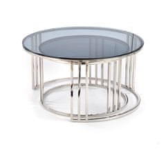 Halmar Kulatý konferenční stolek (2 ks) Mercury - kouřová / chrom