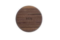 MIN Bezdrátová nabíječka MIN PAD Premium - Ořechové dřevo a kompostovatelný kabel z pšeničné slámy
