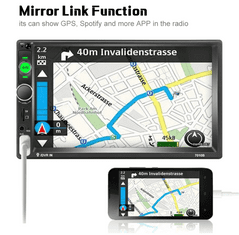 Podofo Univerzální 2 Din Autorádio S Bluetooth, USB, Navigací - Mirror Link, Kamera, 2din Rádio Univerzální ISO