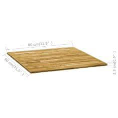 shumee Stolní deska z masivního dubového dřeva čtvercová 23mm 80x80 cm