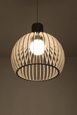 MAJA DESIGN Dřevěný závěsný lustr - svítidlo - PEAR - 40 cm - 36 lamel ROVNĚ